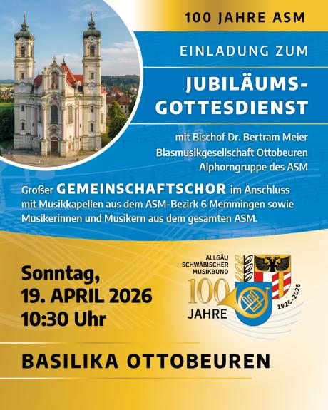 Jubiläumsgottesdienst 100 Jahre Allgäu-Schwäbischer-Musikbund