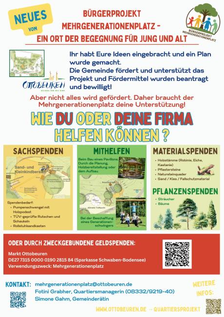Mehrgenerationenplatz Spendenaufruf